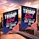8KNG. trump girl 2024 - 30x40 House Flag Mockup 2 Side-2