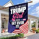8KNG. trump girl 2024 - 30x40 House Flag Mockup 3