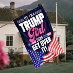 8KNG. trump girl 2024 - 30x40 House Flag Mockup 4