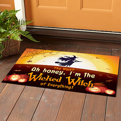 Alternative view of The West Oh Honey I'm the Wicked Witch of Everything Witch Halloween Entrance Decorative Doormat