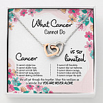 Cancer Survivor What Cancer Cannot Do Interlocking Hearts Pendant Necklace - Cancer Awareness Recovery Gifts - Interlocking Hearts Necklace