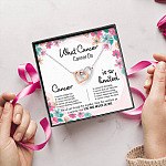 Cancer Survivor What Cancer Cannot Do Interlocking Hearts Pendant Necklace - Cancer Awareness Recovery Gifts