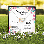 Cancer Survivor What Cancer Cannot Do Interlocking Hearts Pendant Necklace - Cancer Awareness Recovery Gifts