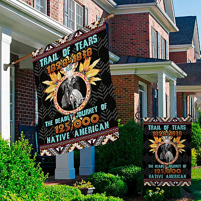 Alternative view of The Trail of Tears Native American Outdoor Indoor Decorative Garden Flag - House Flag - Wall Flag