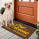 6BN. Dogs Welcome Labrador Retriever Doormat Mockup