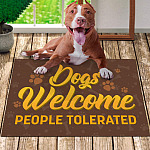 6BN. Dogs Welcome Pitbull Doormat Mockup
