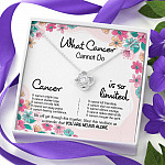Cancer Survivor What Cancer Cannot Do Love Knot Necklace - Cancer Awareness Necklace - Recovery Gifts