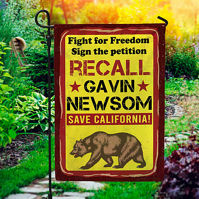 Recall Gavin Newsom Save California CA Republican Governor Flag - Not My Governor Garden Flag - House Flag