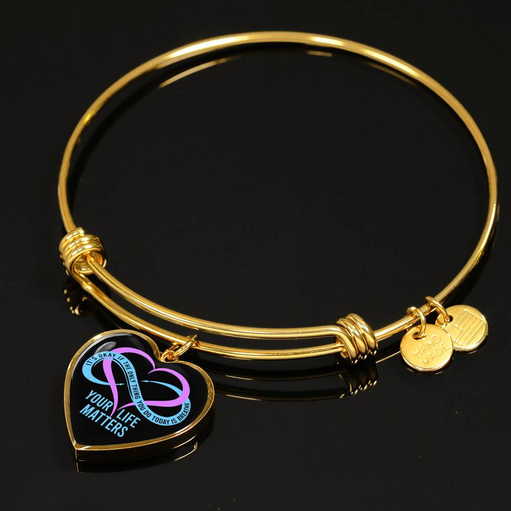 Prevention Suicide It's Ok If the Only Thing You Do Today Is Breathe Your Life Matters Heart Pendant Necklace Prevention Suicide It's Ok If the Only Thing You Do Today Is Breathe Your Life Matters Heart Pendant Necklace