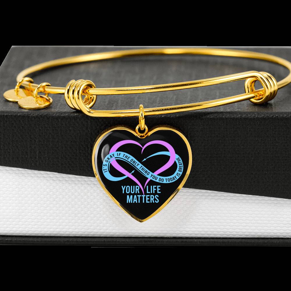Prevention Suicide It's Ok If the Only Thing You Do Today Is Breathe Your Life Matters Heart Pendant Necklace Prevention Suicide It's Ok If the Only Thing You Do Today Is Breathe Your Life Matters Heart Pendant Necklace