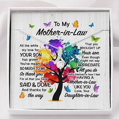 To My Mother In Law All The While My Love For Your Son Has Grown Alluring Beauty Necklace - Mother In Law Wedding Gifts - Alluring Beauty Necklace