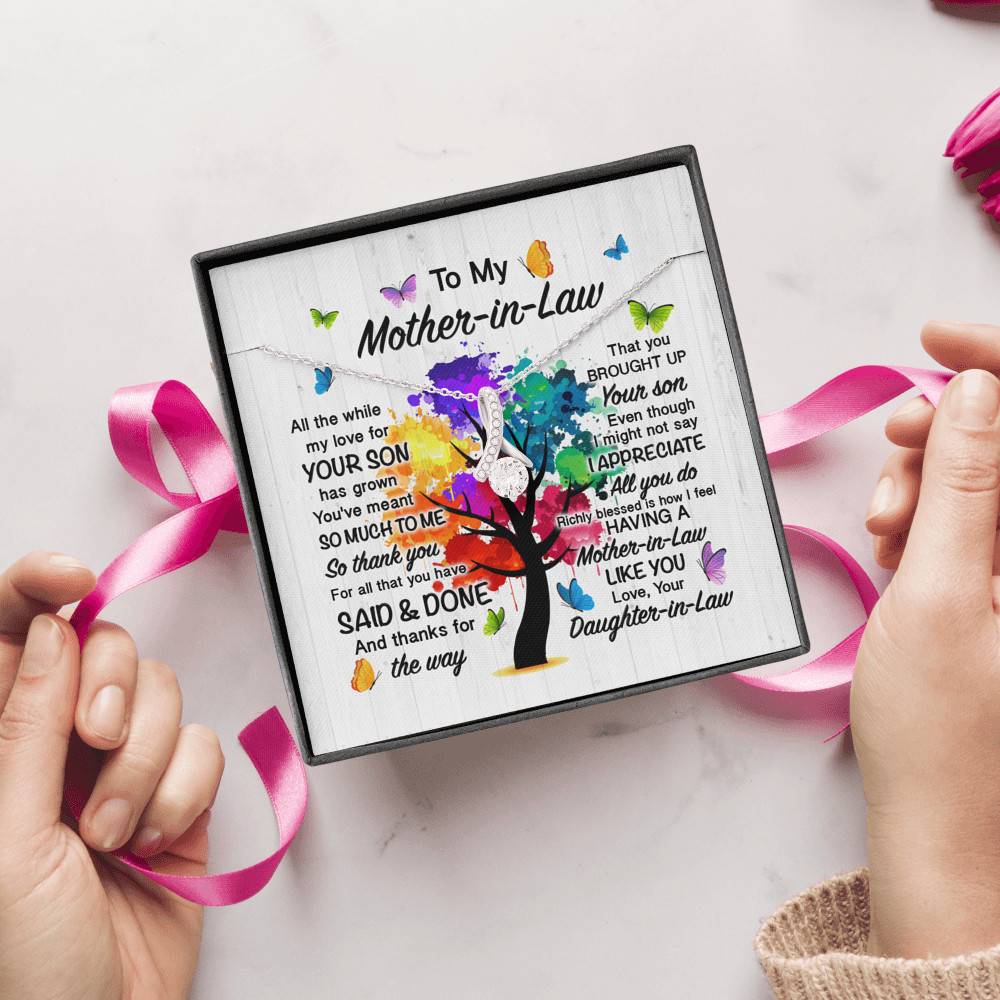 To My Mother In Law All The While My Love For Your Son Has Grown Alluring Beauty Necklace - Mother In Law Wedding Gifts