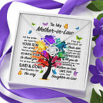 To My Mother In Law All The While My Love For Your Son Has Grown Love Knot Necklace - Mother In Law Wedding Gifts