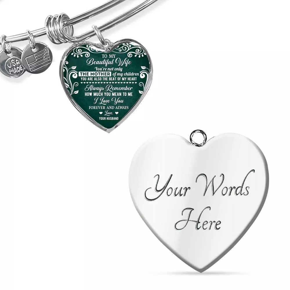 To My Beautiful Wife Always Remember How Much You Mean To Me Heart Pendant Necklace - Gift For Wife To My Beautiful Wife Always Remember How Much You Mean To Me Heart Pendant Necklace - Gift For Wife