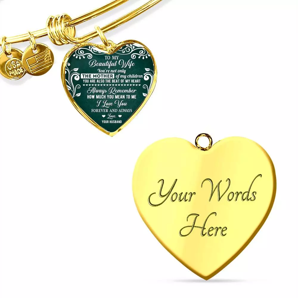 To My Beautiful Wife Always Remember How Much You Mean To Me Heart Pendant Necklace - Gift For Wife To My Beautiful Wife Always Remember How Much You Mean To Me Heart Pendant Necklace - Gift For Wife
