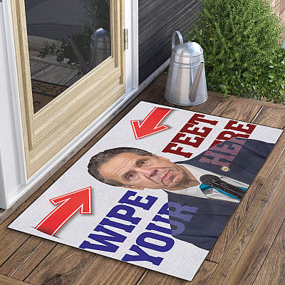 Alternative view of Wipe Your Feet Here Andrew Cuomo Doormat - Outdoor Indoor Doormat