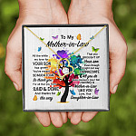 To My Mother In Law All The While My Love For Your Son Has Grown Forever Love Heart Pendant Necklace