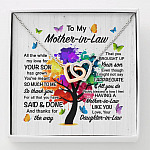 To My Mother In Law All The While My Love For Your Son Has Grown Interlocking Hearts Pendant Necklace - Interlocking Hearts Necklace