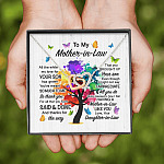 To My Mother In Law All The While My Love For Your Son Has Grown Interlocking Hearts Pendant Necklace