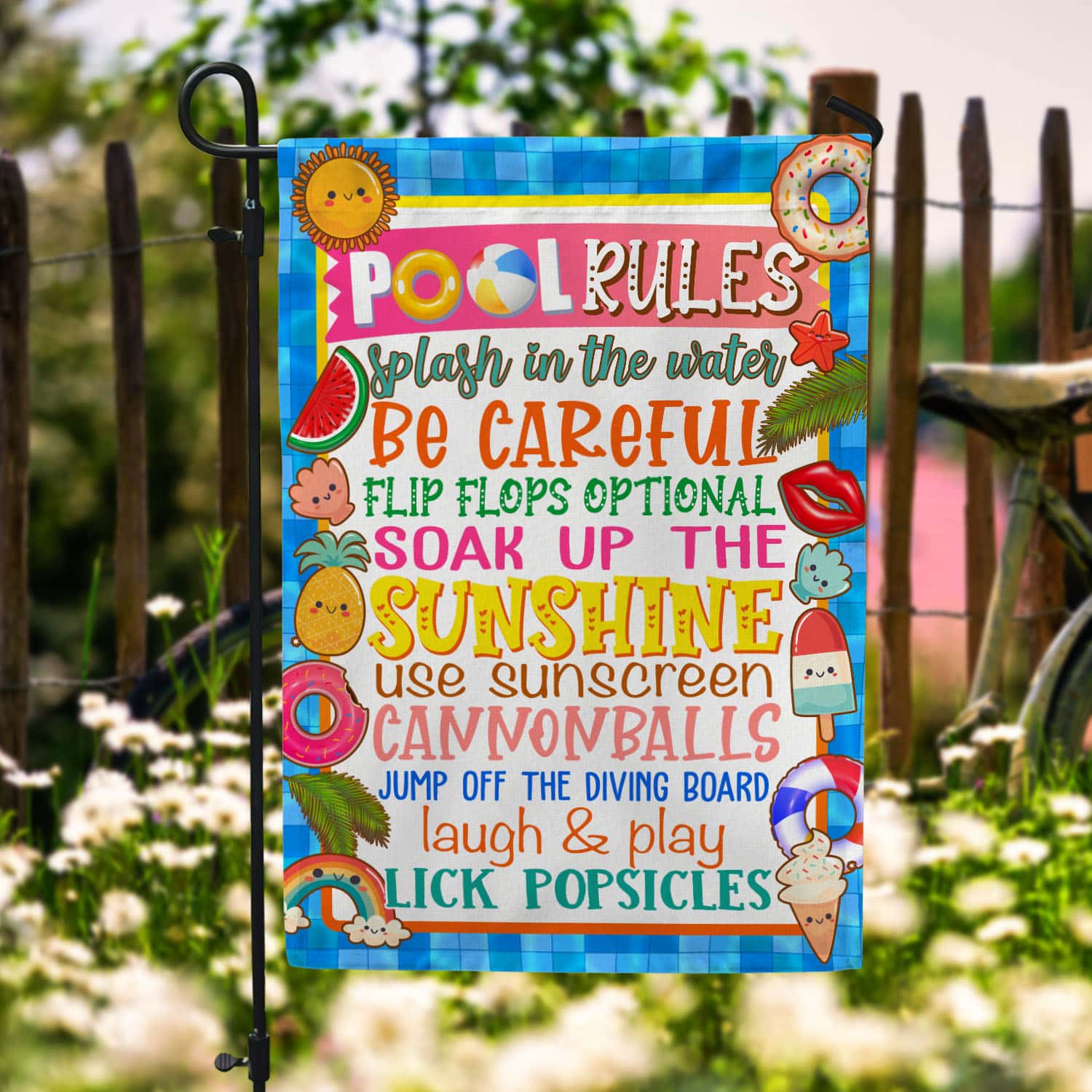 6MH. Pool rules Flag-30x40 Garden Flag Mockup 6
