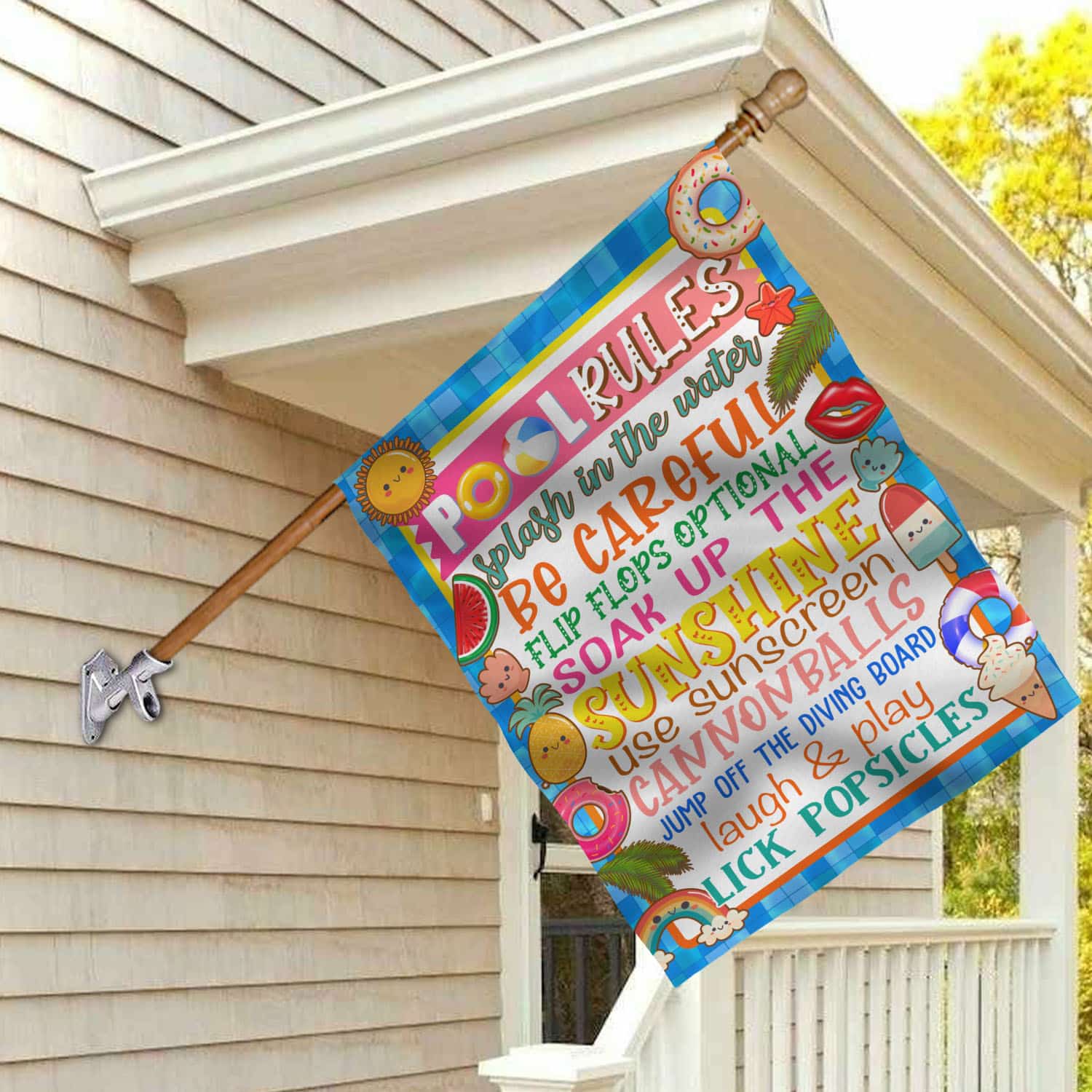 6MH. Pool rules Flag-30x40 House Flag Mockup 2