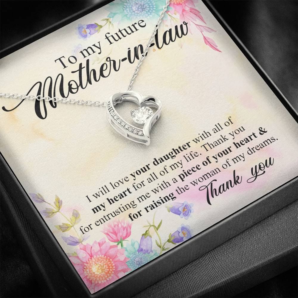 To My Future Mother In Law I Will Love Your Daughter With All Of My Heart From Groom Forever Love Heart Pendant Necklace To My Future Mother In Law I Will Love Your Daughter With All Of My Heart From Groom Forever Love Heart Pendant Necklace