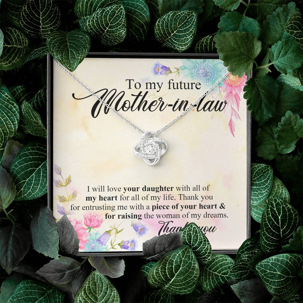To My Future Mother In Law I Will Love Your Daughter With All Of My Heart From Groom Love Knot Necklace