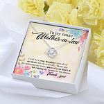 To My Future Mother In Law I Will Love Your Daughter With All Of My Heart From Groom Love Knot Necklace