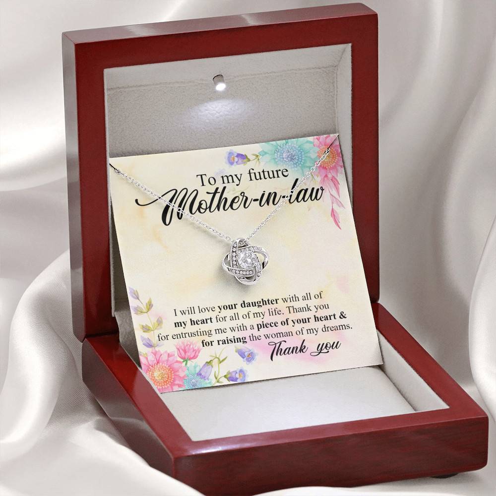 To My Future Mother In Law I Will Love Your Daughter With All Of My Heart From Groom Love Knot Necklace