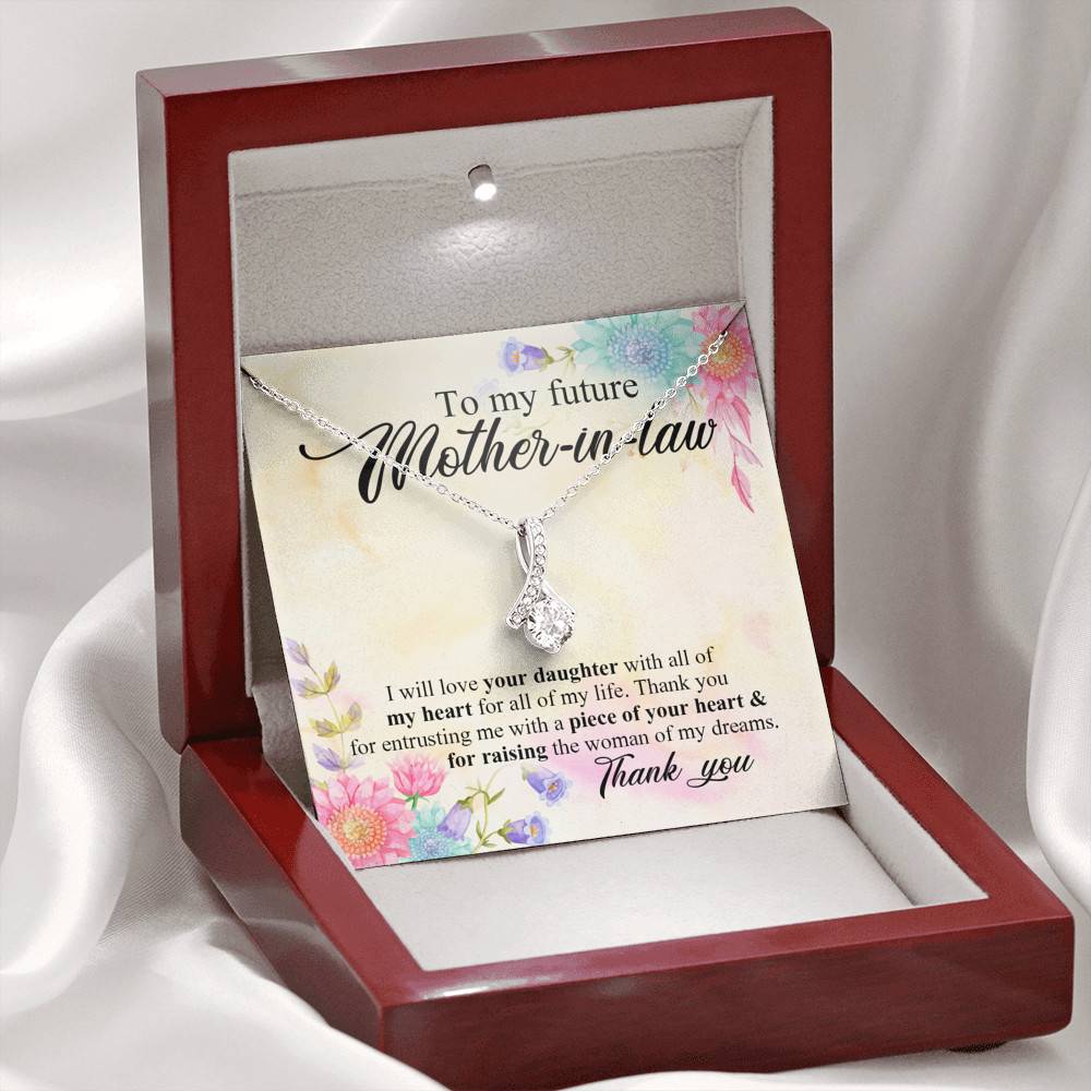 To My Future Mother In Law I Will Love Your Daughter With All Of My Heart From Groom Alluring Beauty Necklace