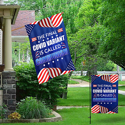 Alternative view of The Final Covid Variant Is Called Communism Outdoor Garden Flag - House Flag - Wall Flag