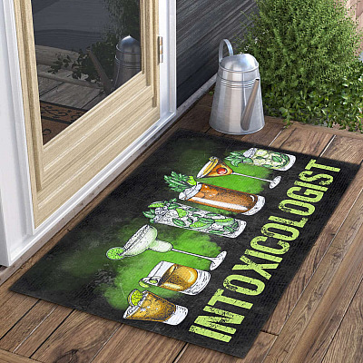 Alternative view of Intoxicologist Cocktails Mixed Drinks Doormat - Home Bar Decorative Indoor Outdoor Doormat