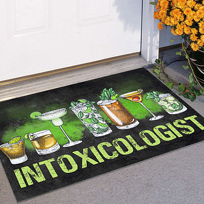 Intoxicologist Cocktails Mixed Drinks Doormat - Home Bar Decorative Indoor Outdoor Doormat