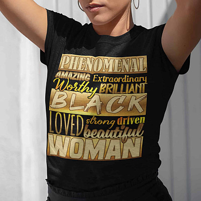 Alternative view of Phenomenal Black Women Melanin Queen Dark T-Shirt - African American Women Shirt - Black Pride Shirt