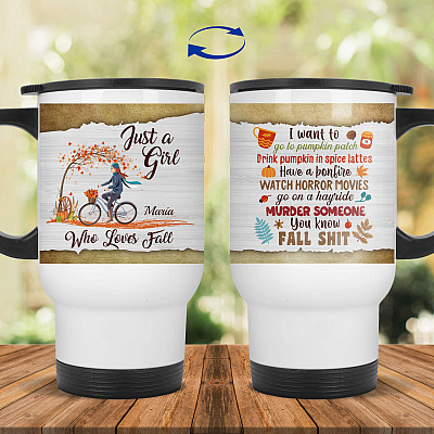 14 oz. White Travel Mug