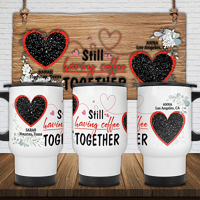 14 oz. White Travel Mug