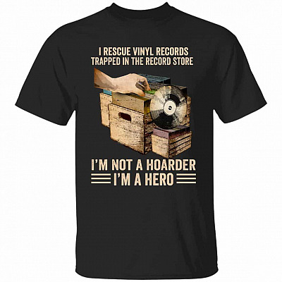 I Rescue Vinyl Records TrapShirt, Black, Unisex T-Shirt