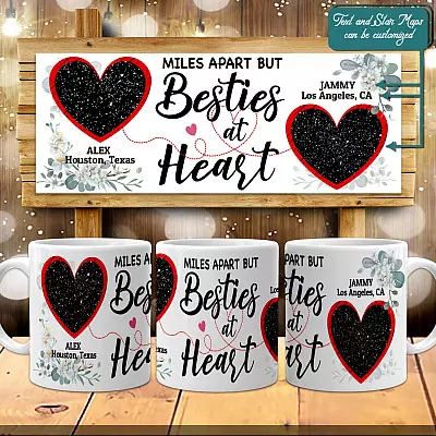 Personalized Bestie Quotes Custom Night Sky Constellation Coffee Mug - Customized Best Friends Forever Names Star Map Astronomy Mug