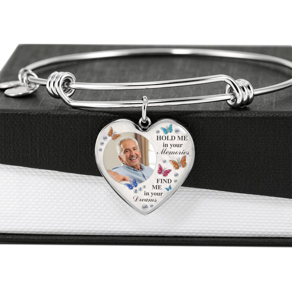 Personalized Photo Hold Me In Your Memories Find Me In Your Dreams Memorial Luxury Heart Pendant Necklace Personalized Photo Hold Me In Your Memories Find Me In Your Dreams Memorial Luxury Heart Pendant Necklace