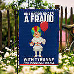 5KT. Clawn Joe Biden One Nation Fraud 30X40 Garden Flag Mockup 6