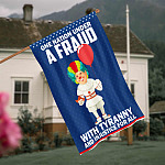 5KT. Clawn Joe Biden One Nation Fraud 30X40 House Flag Mockup 4