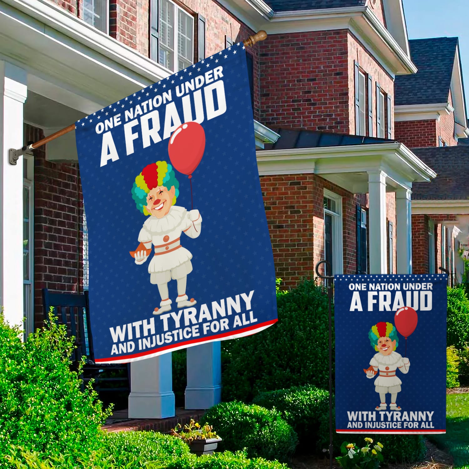 5KT. Clawn Joe Biden One Nation Fraud 30X40 Garden & House Mockup 2