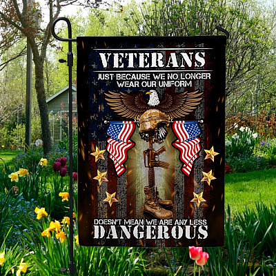 My Time in Uniform Is Over Proud Veteran Garden Flag - House Flag - Wall Flag - American Veteran Flag