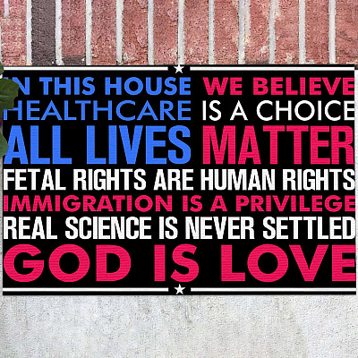 In This House We Believe All Lives Matter God Is Love Doormat - Political Indoor Outdoor Doormat