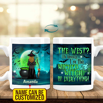 Alternative view of The West Oh Honey I'm The Wicked Witch Personalized Name Ceramic Coffee Mug - Beer Stein - Water Bottle