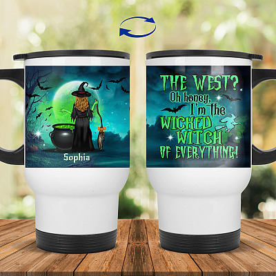 14 oz. White Travel Mug