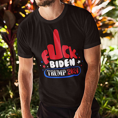Alternative view of Fuck Biden Trump 2024 T-Shirt - Trump Supporter Anti Biden Shirt