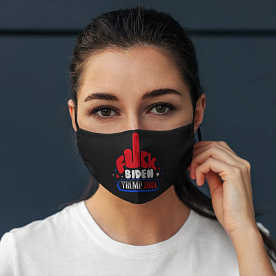 Middle Finger Fuck Biden Trump 2024 Anti Biden Washable Reusable Custom Printed Cloth Face Mask Cover
