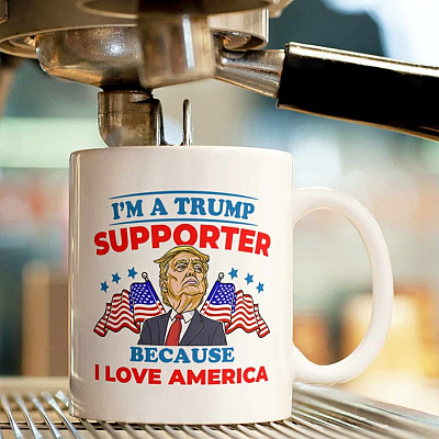I'm a Trump Supporter Because I Love America Coffee Mug - Beer Stein - Water Bottle - Color Changing Mug
