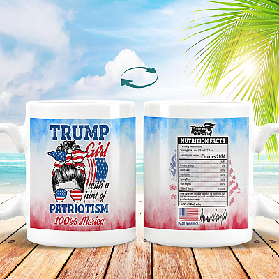 Nutrition Facts Trump Girl With A Hint Of Patriotism Coffee Mug - Trump Train Travel Bottle